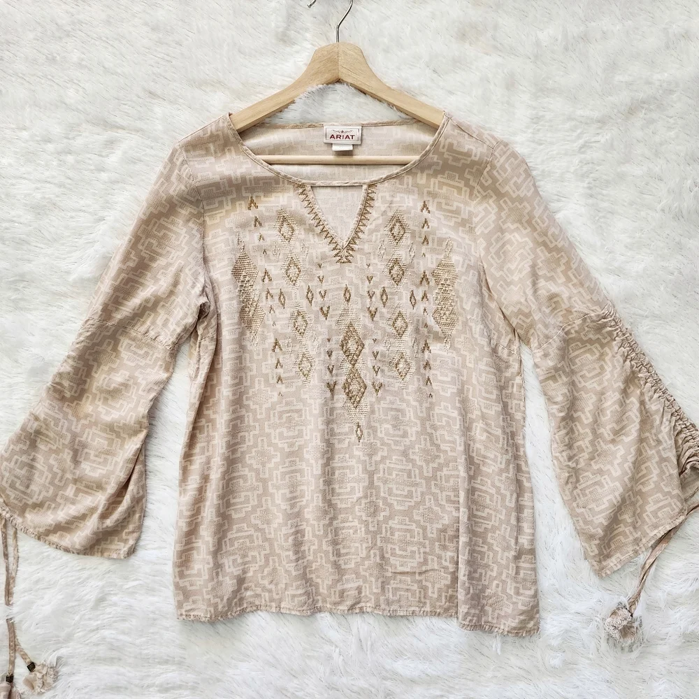 Ariat Beige‎ Embroidered Warrior Tunic
